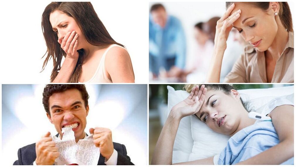 Symptoms of the presence of parasites in the body.