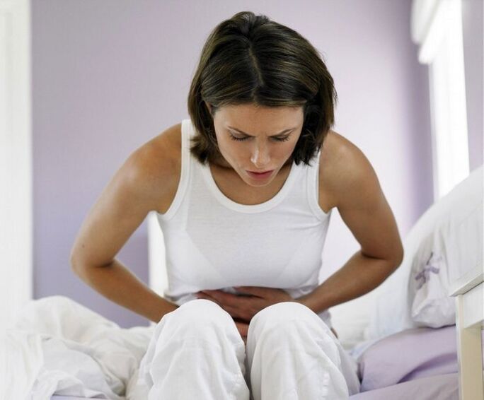 A woman is worried about the symptoms of helminthic infection.